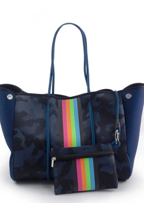 The Everything Bag - Navy Rainbow Stripe dubai outfit dress brunch fashion mums