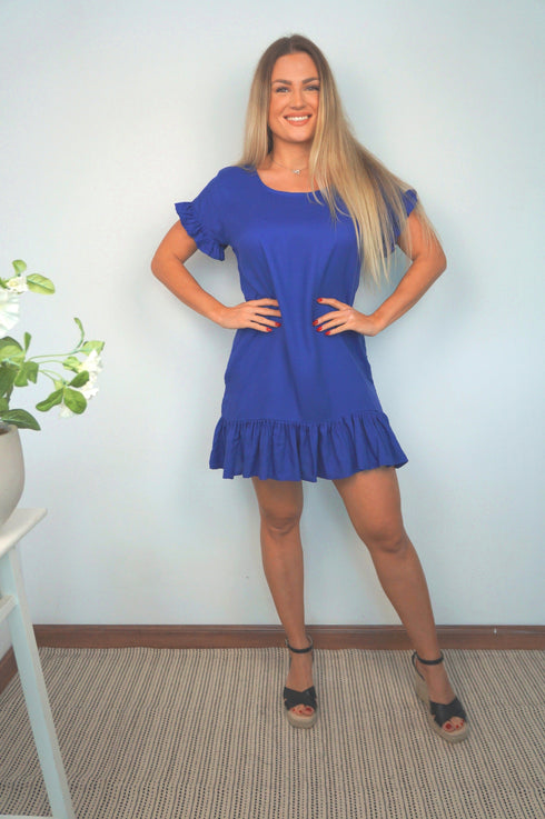 The Flirty Anywhere Dress - Dark Royal Blue dubai outfit dress brunch fashion mums