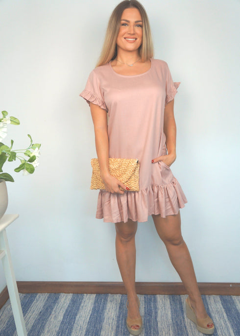 The Flirty Anywhere Dress - Dusty Pink dubai outfit dress brunch fashion mums