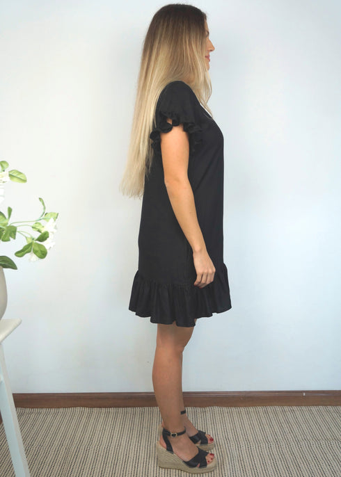 The Flirty Anywhere Dress - Midnight Black dubai outfit dress brunch fashion mums