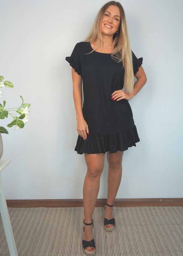 The Flirty Anywhere Dress - Midnight Black dubai outfit dress brunch fashion mums