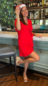 The Flirty Wrap Dress - Christmas Red dubai outfit dress brunch fashion mums