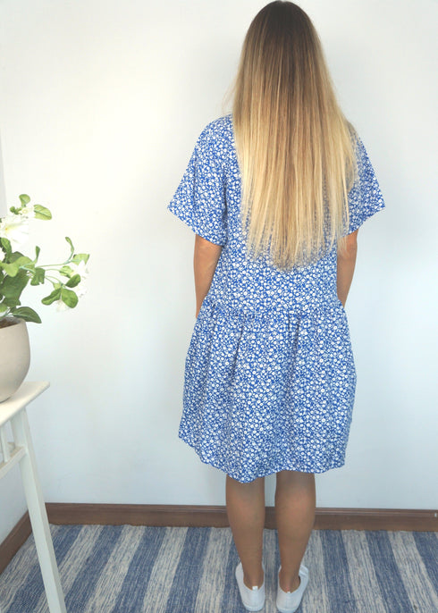 The French Dress - Ditsy Cobalt dubai outfit dress brunch fashion mums