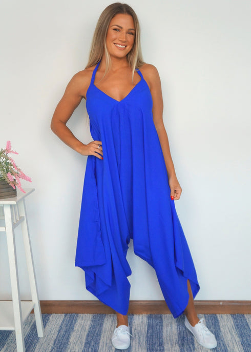 O/S The Harem Jumpsuit - Royal Blue dubai outfit dress brunch fashion mums