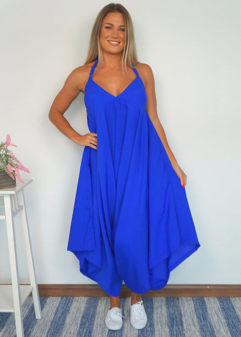 O/S The Harem Jumpsuit - Royal Blue dubai outfit dress brunch fashion mums