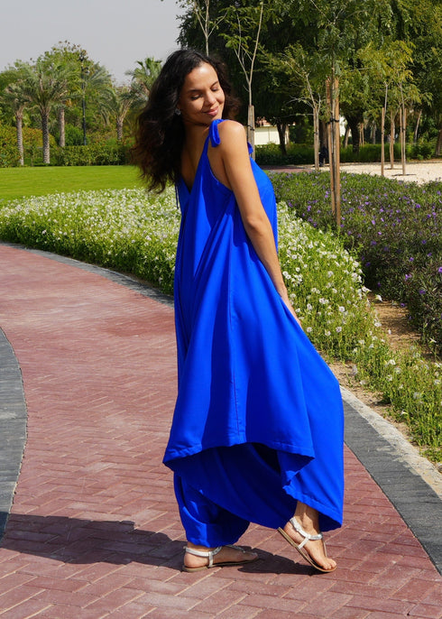 O/S The Harem Jumpsuit - Royal Blue dubai outfit dress brunch fashion mums