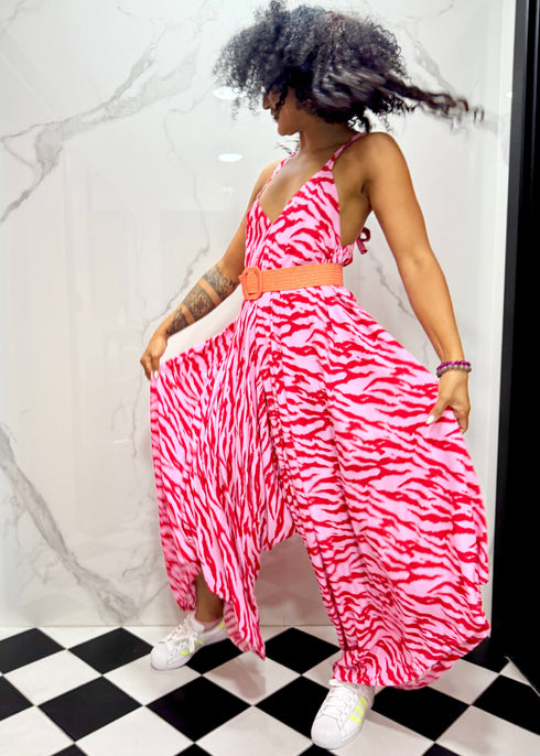 O/S The Harem Jumpsuit - Zebra Rouge dubai outfit dress brunch fashion mums