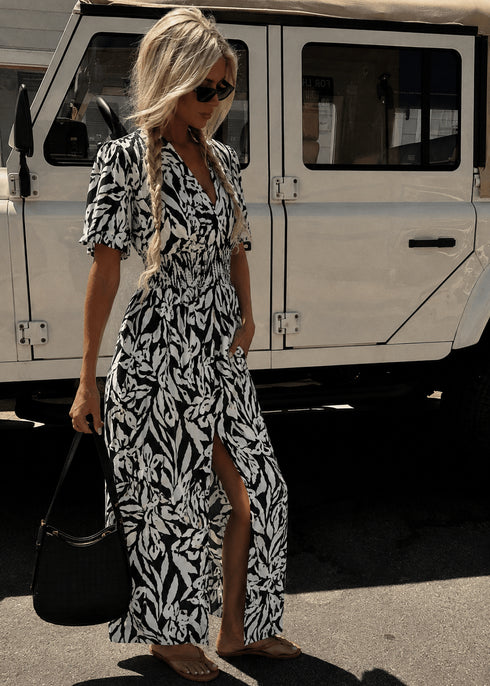 The Helen Dress - Black Bouquet dubai outfit dress brunch fashion mums