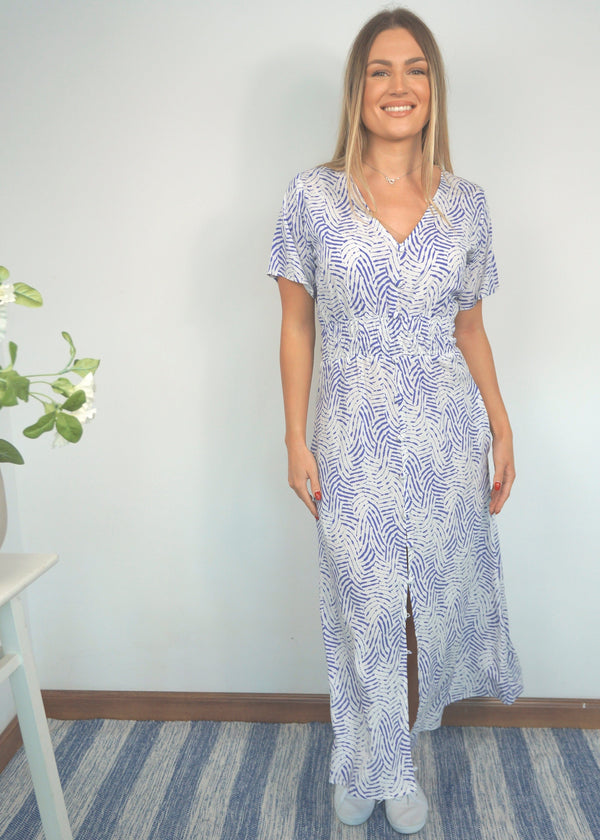 The Helen Dress - Santorini Blue dubai outfit dress brunch fashion mums