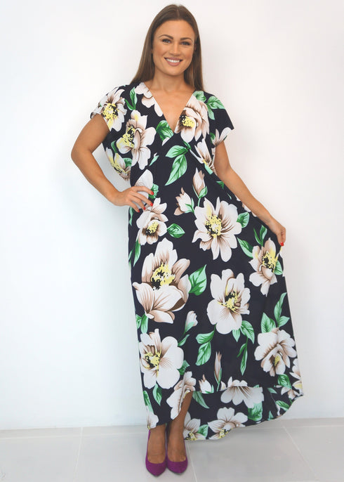 O/S The Kate Maxi Dress - Navy Garden dubai outfit dress brunch fashion mums