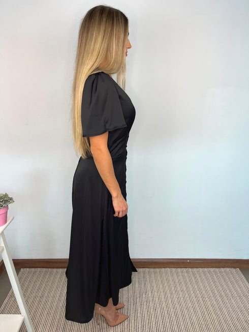 The Kensington Dress - Black Satin dubai outfit dress brunch fashion mums
