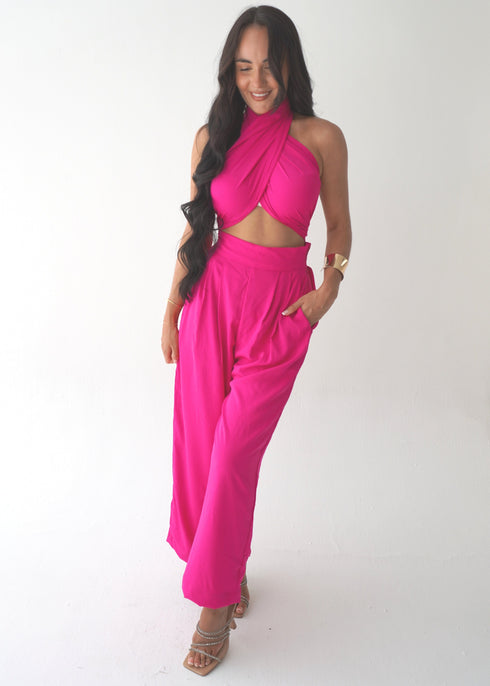 The KMH Edit Trousers - Hot Pink dubai outfit dress brunch fashion mums