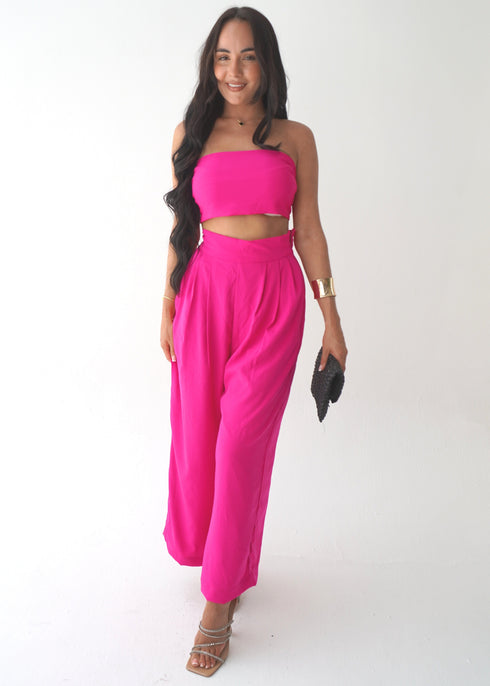 The KMH Edit Trousers - Hot Pink dubai outfit dress brunch fashion mums