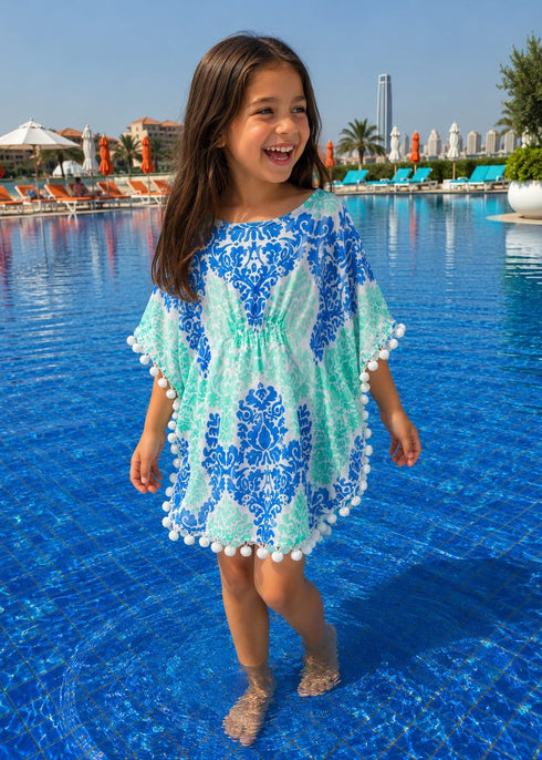 The Little Kaftan - Aqua Fleur dubai outfit dress brunch fashion mums
