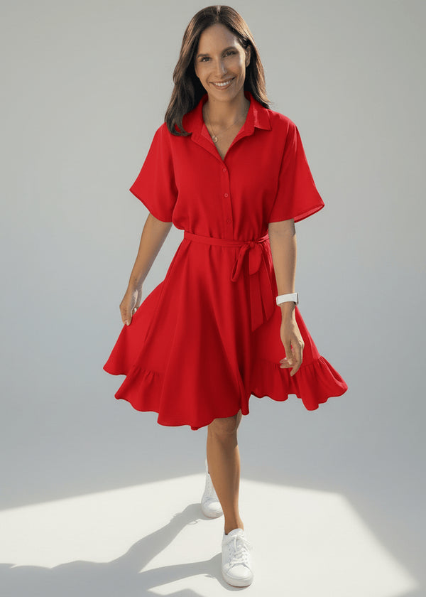The Lola Shirt Dress - Cy Red dubai outfit dress brunch fashion mums