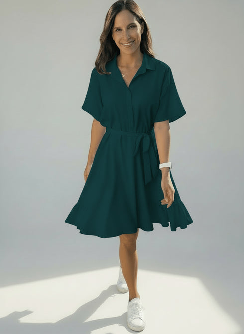 The Lola Shirt Dress - Cy Teal dubai outfit dress brunch fashion mums