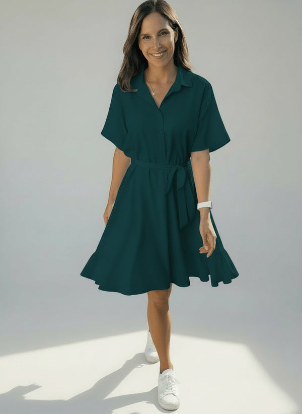 The Lola Shirt Dress - Cy Teal dubai outfit dress brunch fashion mums