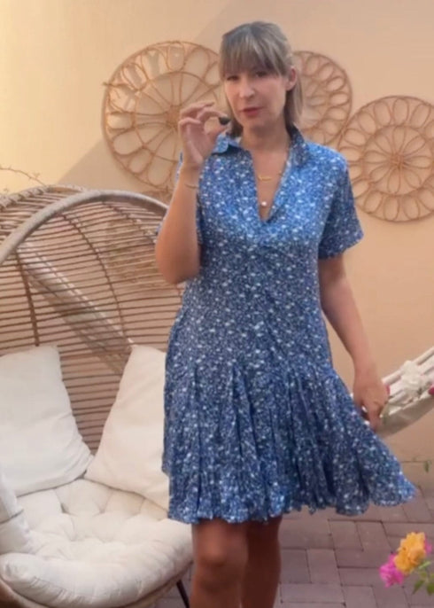 The Lola Shirt Dress - Ditsy Royal dubai outfit dress brunch fashion mums