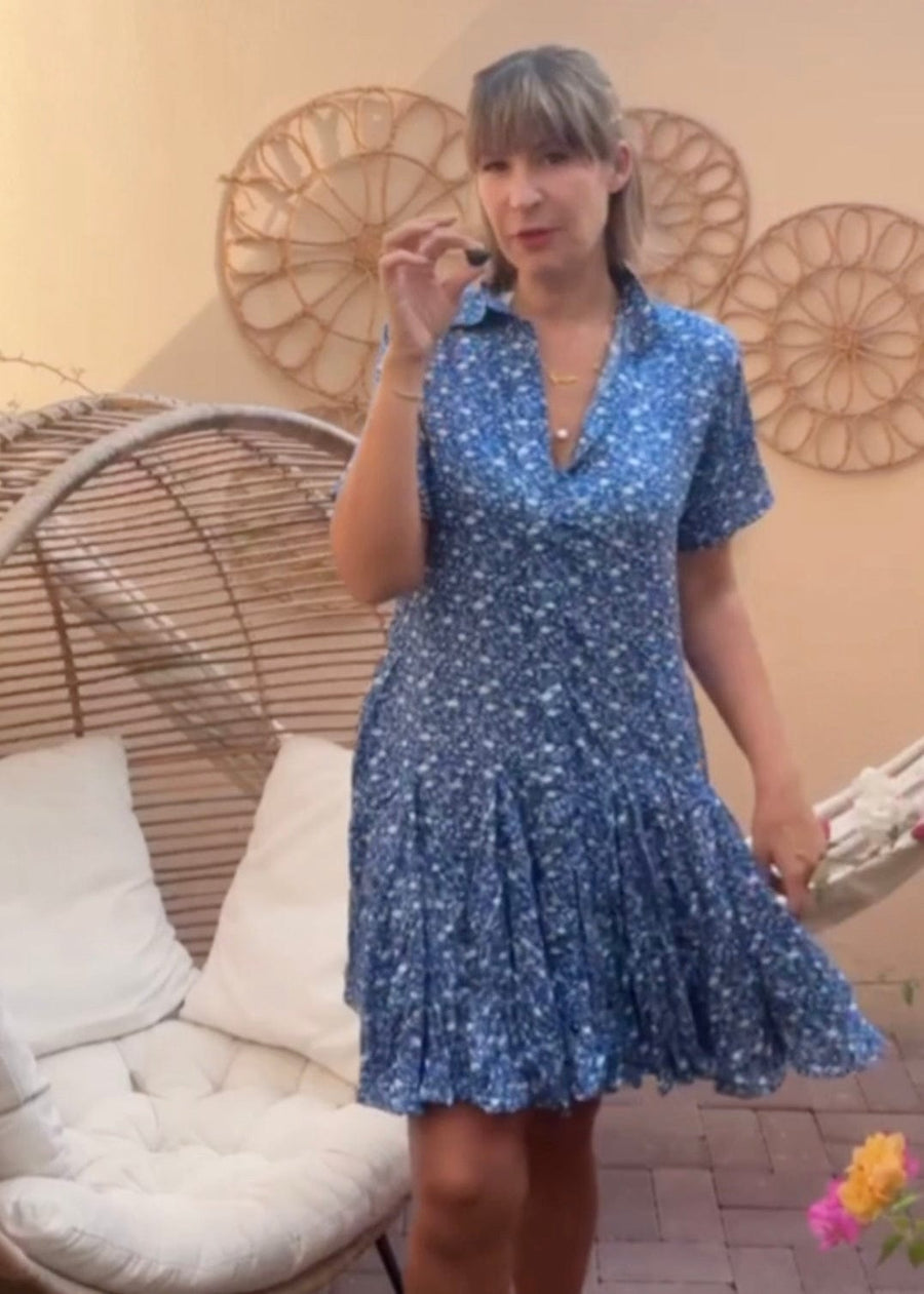 The Lola Shirt Dress - Ditsy Royal dubai outfit dress brunch fashion mums