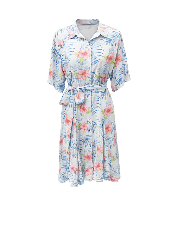 The Lola Shirt Dress - Hibiscus Blue dubai outfit dress brunch fashion mums