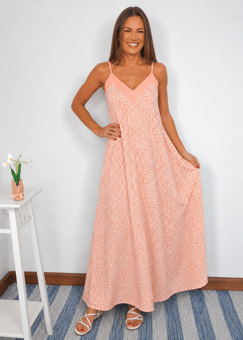 The Lottie Maxi Dress - Peach Sundae dubai outfit dress brunch fashion mums