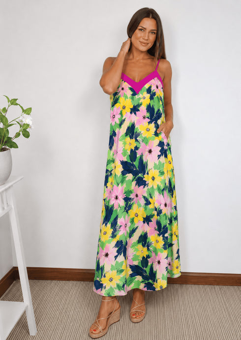 The Lottie Maxi Dress - Pink Sunshine dubai outfit dress brunch fashion mums