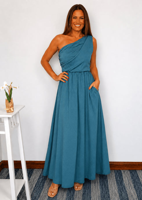 One Size (UK 8 - 16) / Maxi The Marbella Dress Mini - Cy Teal dubai outfit dress brunch fashion mums