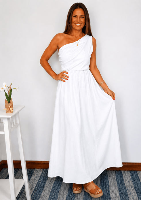 One Size (UK 8 - 16) / Maxi The Marbella Dress Mini - Cy White dubai outfit dress brunch fashion mums
