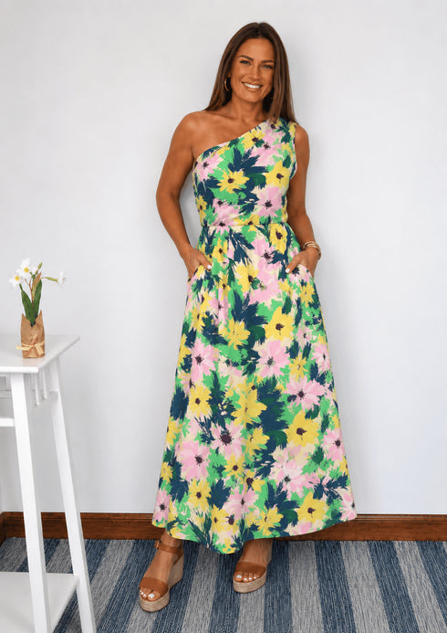 One Size (UK 8 - 16) / Maxi The Marbella Dress Mini - Pink Sunshine dubai outfit dress brunch fashion mums