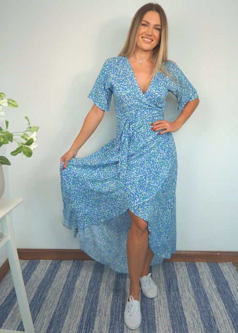 The Maxi Wrap Dress - Emerald Splash dubai outfit dress brunch fashion mums