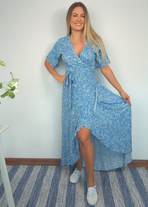 The Maxi Wrap Dress - Emerald Splash dubai outfit dress brunch fashion mums