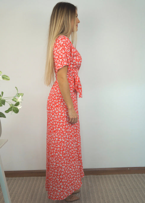 The Maxi Wrap Dress - Lipstick Flowers dubai outfit dress brunch fashion mums