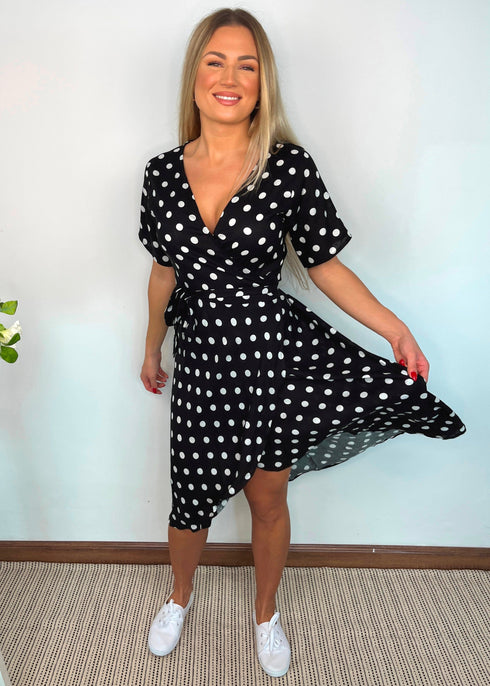 The Midi Wrap Dress - City Polka dubai outfit dress brunch fashion mums