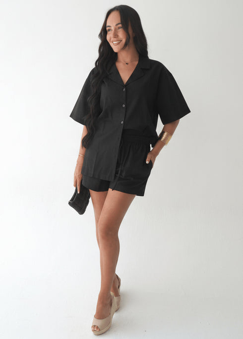 The Neon Star Co-ords - Shirt & Shorts Set - Cy Black dubai outfit dress brunch fashion mums