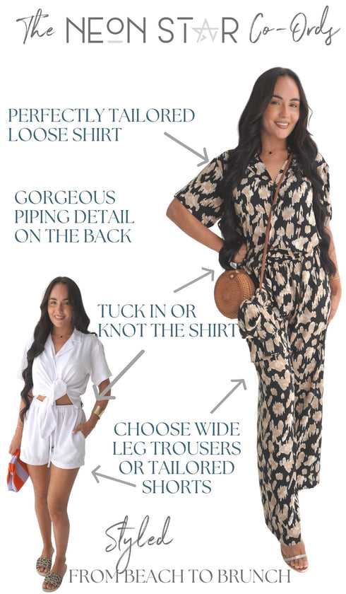 The Neon Star Co-ords - Shirt & Shorts Set - TEMPLATE SATINS dubai outfit dress brunch fashion mums