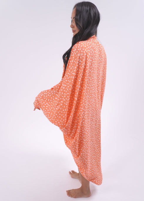 O/S The Palm Kimono - Coral Dashes dubai outfit dress brunch fashion mums