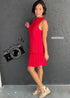 The Party Tunic - Christmas Red Pleats dubai outfit dress brunch fashion mums