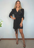 The Perfect Little Wrap Dress - Black Pleats dubai outfit dress brunch fashion mums