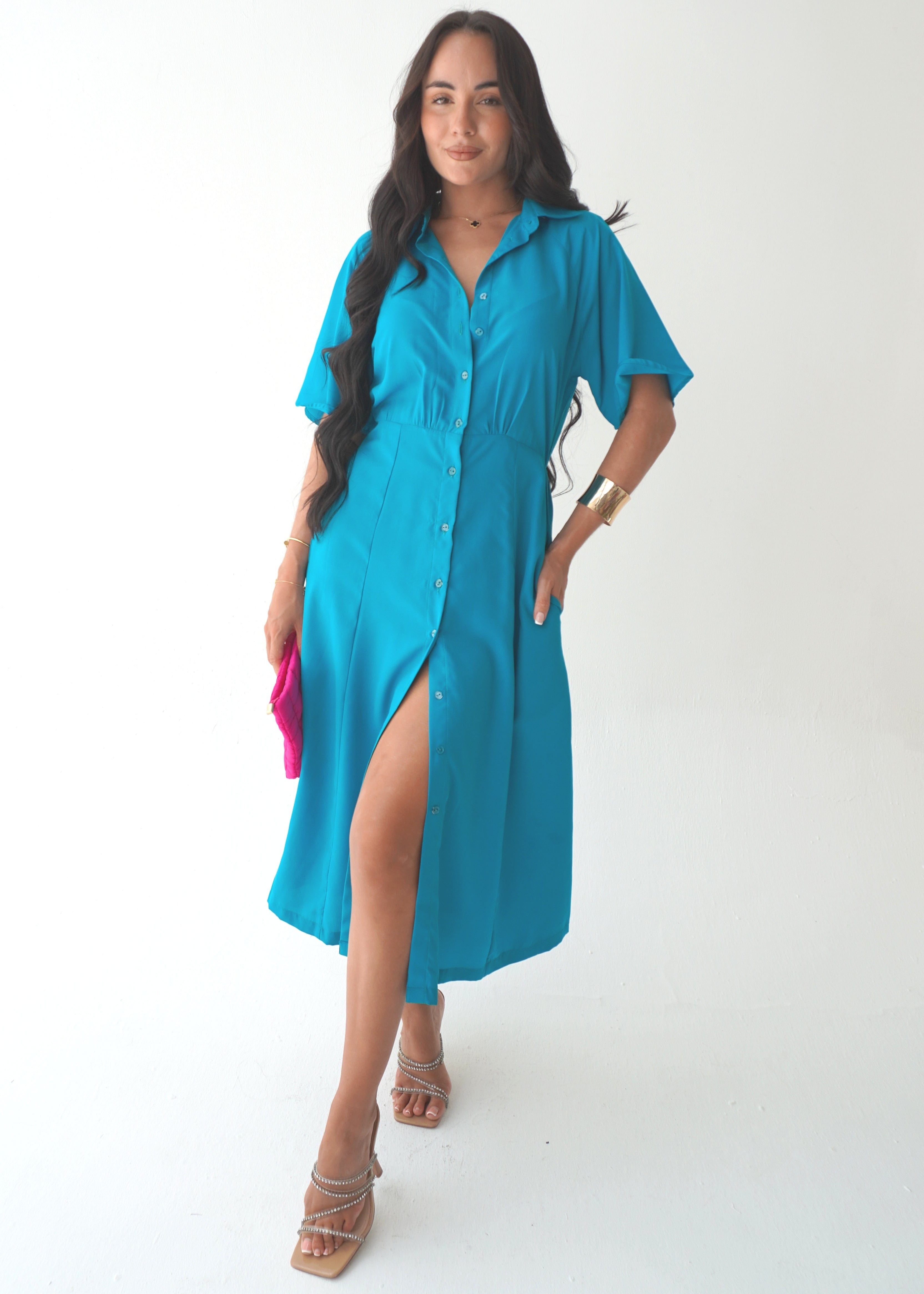 The Perfect Shirt Dress - Emerald Green NEON STAR The Perfect Shirt Dress - Emerald Green NEON STAR