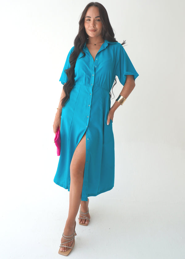 The Perfect Shirt Dress - Emerald Green dubai outfit dress brunch fashion mums