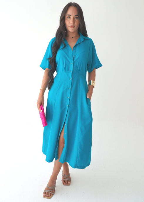 The Perfect Shirt Dress - Emerald Green dubai outfit dress brunch fashion mums