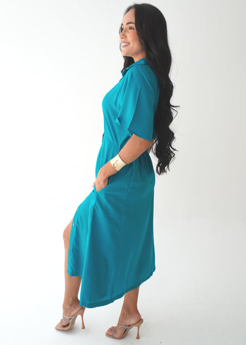 The Perfect Shirt Dress - Emerald Green dubai outfit dress brunch fashion mums