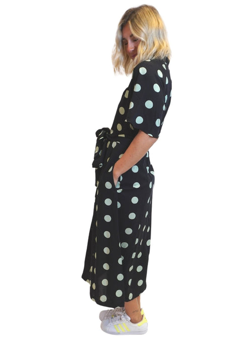 The Perfect Shirt Dress - Midnight Mint Polka dubai outfit dress brunch fashion mums