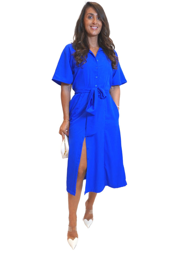 The Perfect Shirt Dress - Royal Blue dubai outfit dress brunch fashion mums