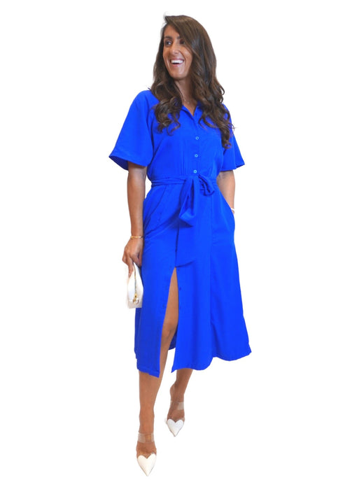 The Perfect Shirt Dress - Royal Blue dubai outfit dress brunch fashion mums