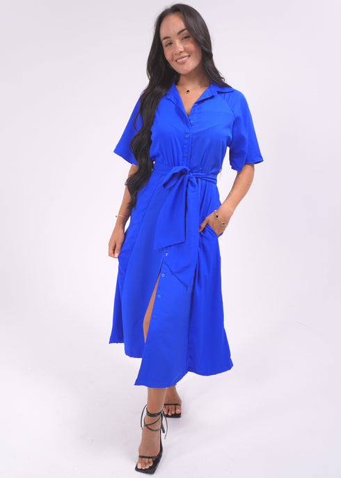 The Perfect Shirt Dress - Royal Blue dubai outfit dress brunch fashion mums