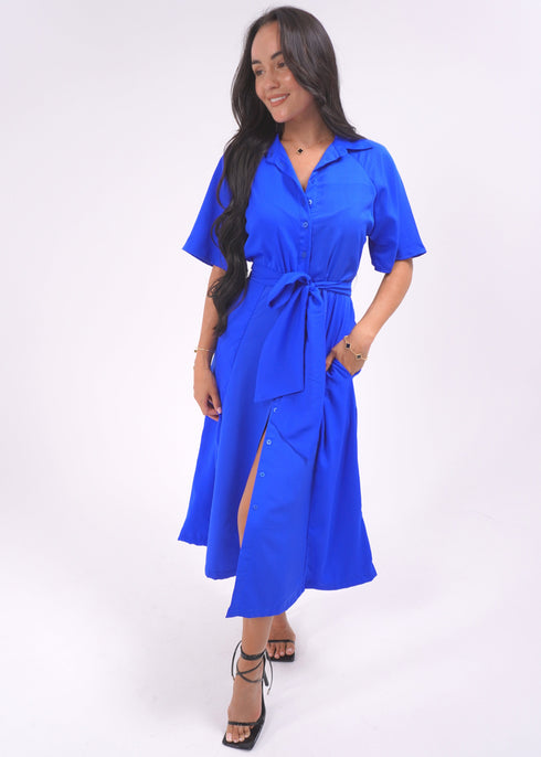 The Perfect Shirt Dress - Royal Blue dubai outfit dress brunch fashion mums