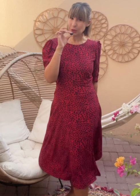 The Pixie Dress - Lipstick Leopard dubai outfit dress brunch fashion mums