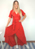 The Pleated Wrap Dress - Red Pleats dubai outfit dress brunch fashion mums