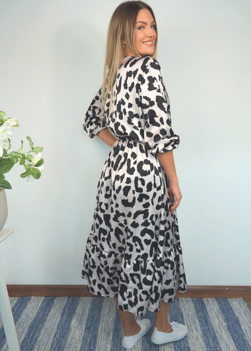 The Rosie Dress - Leopard Satin dubai outfit dress brunch fashion mums